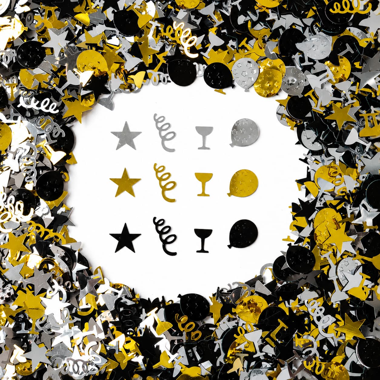 Black and Gold Celebration Confetti (1 LB)