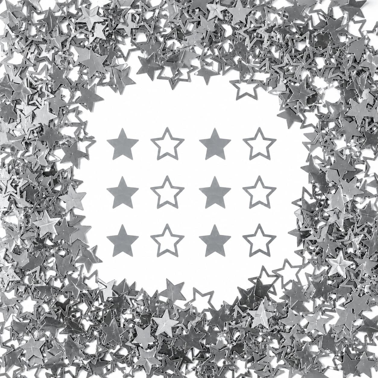 Silver Star Confetti (1 LB)